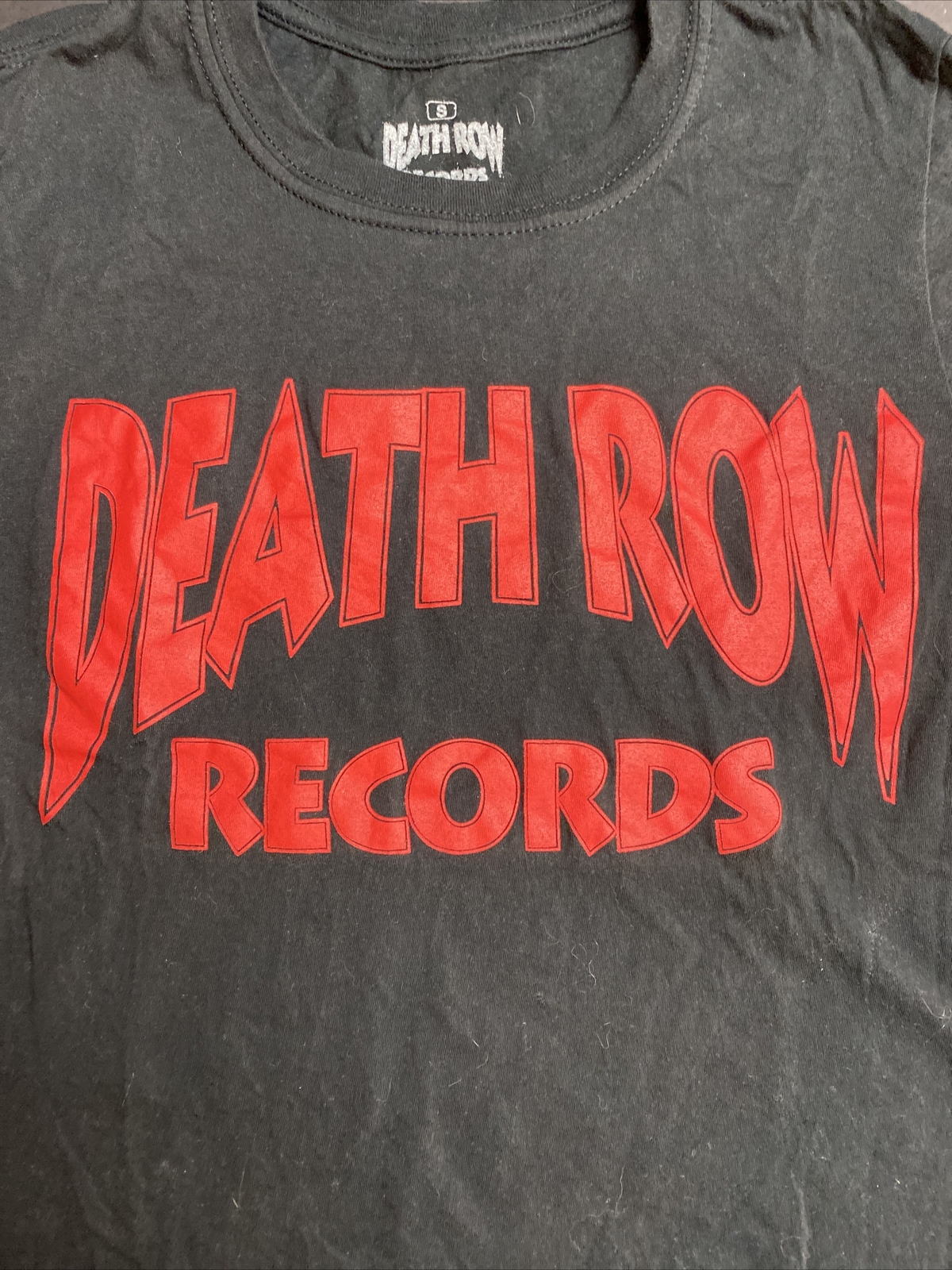 FILA Camicia nera uomo logo rosso ufficiale Death Row Records taglia S Spellout D15