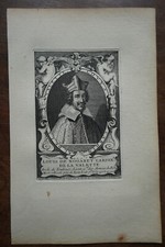 LOUIS DE NOGARET CARDIN DE LA VALETTE . PORTRAIT. ORIGINAL ENGRAVING. 1760