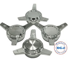 3 Bar Cut Straight Chrome Knock-off Spinner Caps For Lowrider Wire Wheels