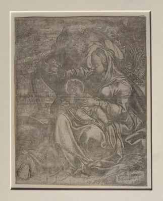 1593 Engraving. Rest On The Flight Into Egypt. Camillo Procaccini After Hans Bol