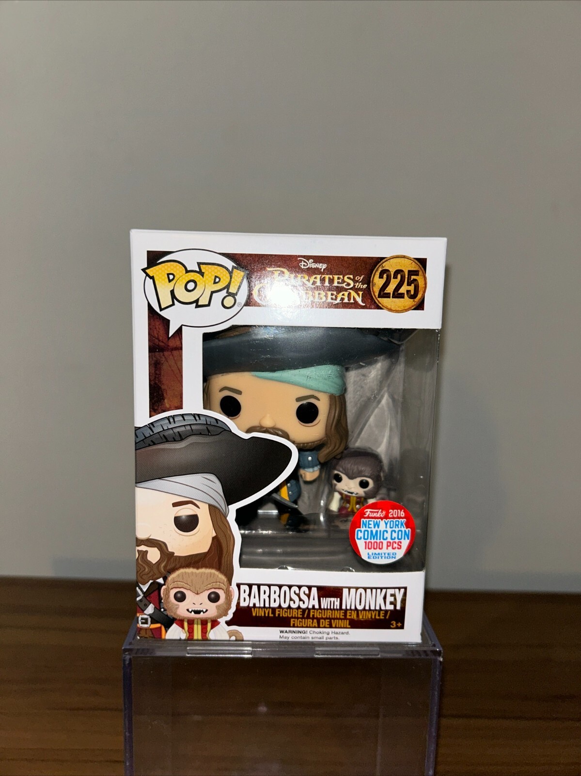 Funko Pop ! Pirates Des Caraïbes Barbossa Avec Singe #225 2016 Nycc Mint