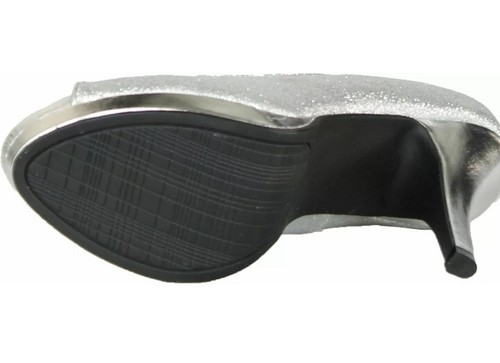 Rampage Gracee Platform Pump Heels, Silver Sparkle Size 8 NEW - Picture 4 of 6