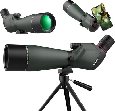 25-75X80 Spotting Scope for Shooting Hunting - Spotter Scopes with Tripod Phone 