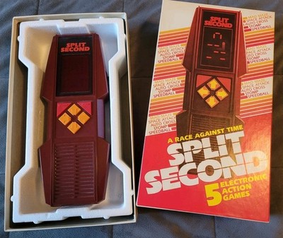 Split Second Electronic Video Game Handheld 1980 Vintage Parker Bros w/Box