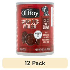 12 Pk Savory Cuts With Beef in Gravy Wet Dog Food, Balanced Nutrition 13.2oz Can 3.57 per gallon
