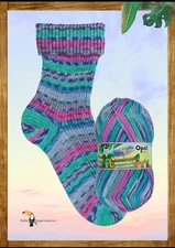 Opal Rainforest Sock Yarn 4-Ply, #11335, Fidgety Clown, Self-Striping, 464 Yards