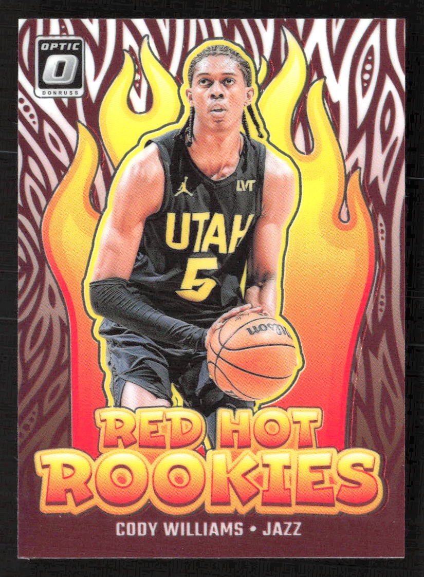 2024-25 Donruss Optic Cody Williams #14 Red Hot Rookies RC Utah Jazz