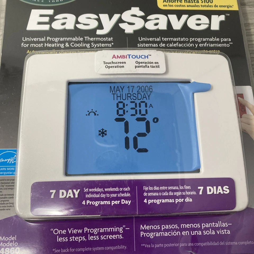 Hunter 44860 Universal Thermostat Programmable Touchscreen 7 Day NEW SEALED - Image 3 of 4