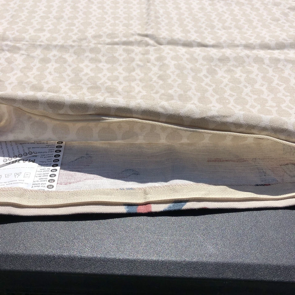 Funda de Almohada Ikea Majbritt Bronceada 20" x 20" Pájaros Voladores Flamenco Mezcla de Algodón Foto 4 de 4