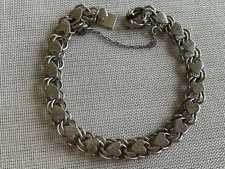 Vintage ELCO Sterling Hearts Double Link Charm Bracelet Starter ESTATE jewelry