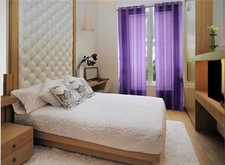 Sams 2 Pc Solid Voile Sheer Window Dressing Curtain Panel Drape Purple 108"