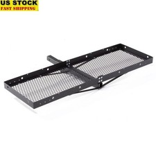Folding Cargo Carrier Hitch Mount 1.25 2 In Receiver Heavy Duty 500 Lb Capacity