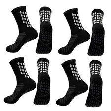 Soccer Grip Socks Men Youth Anti Slip Football Socks Large-X-Large 4black