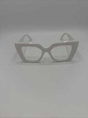 Brille ohne Korrektur Damen Fassung weiß Oversize neu V19