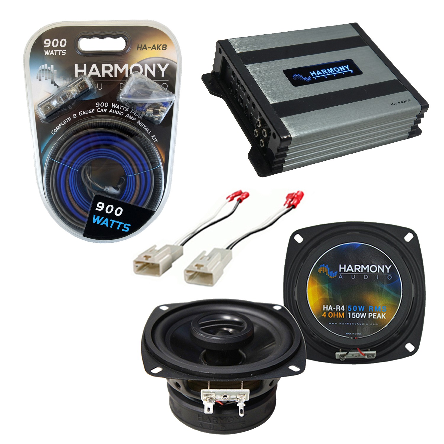 Toyota MR2 1987-1990 Factory Speaker Replacement Harmony R4 HA-A400.4 Amplifier