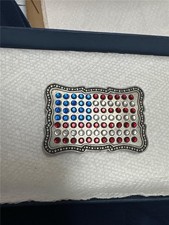 Vintage Legends West Blinged Flag Belt Buckle