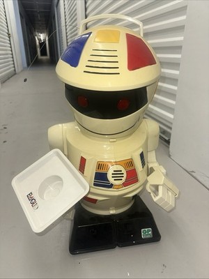 Emiglio Robot Toy w/ Antenna, Light-Up Red Eyes, 1990 Vintage No Remote Control