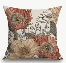 Pillow Cover INDOOR/OUTDOOR Linen Blend Floral 2 Sizes 6965