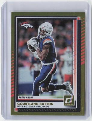 2025 Donruss #298 Courtland Sutton Press Proofs Gold #/50