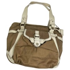 Celine Clasp White Leather Handbag
