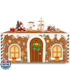 VitalCozy 6 FT Christmas Rectangle Fitted Tablecloth Reusable Washable Merry