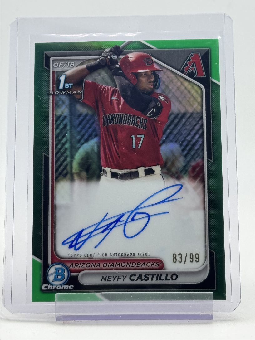 NEYFY CASTILLO 2024 BOWMAN CHROME 1ST GREEN REFRACTOR AUTO /99 Q2754