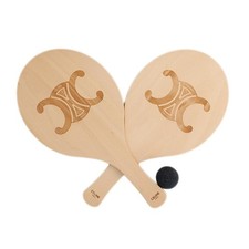 Celine Beach Racket Set Triomphe Wood Racket Ball Sports Decor