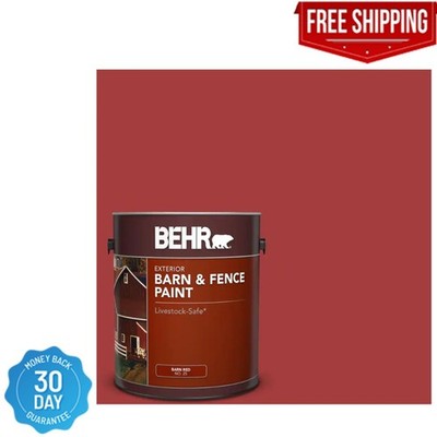 Fence Exterior Paint 1 Gallon Red Barn Livestock Safe Durable Oil Latex Adhesion