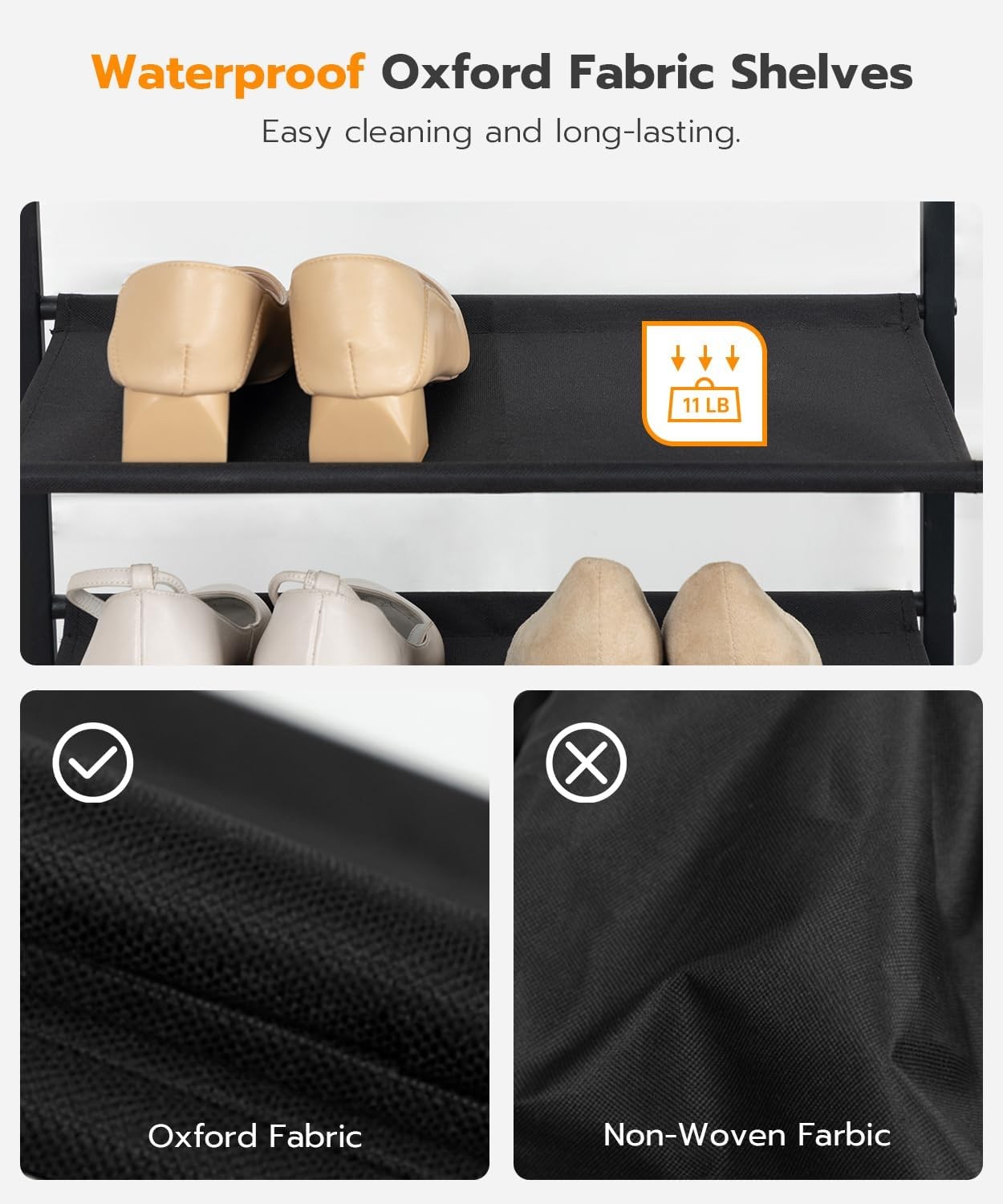 HOOBRO 4-Tier Shoe Rack Storage Shelf Bedside Organizer Stand Entryway Hallway