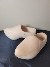Unfinished Dutch Wooden Clogs Craft Project Hand Carved 7 " DIY Klompen Rustic
