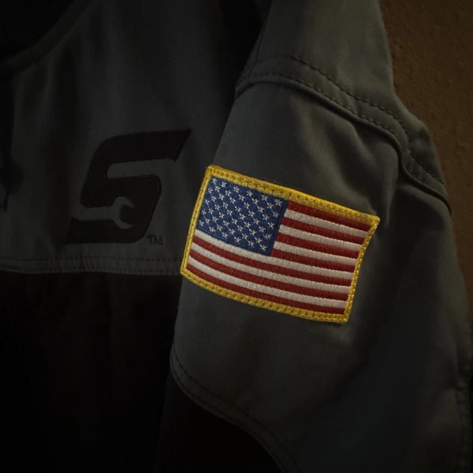 HERRAMIENTAS A PRESIÓN GRIS NEGRO Y GRIS CHAQUETA CON CAPUCHA ABRIGO DE INVIERNO AISLANTE JECKET Foto 2 de 4