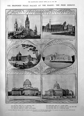 Alte Designs Friedenspalast Haager Fisch fängt Amerika Barsch Thunfisch Hai 1906 20.