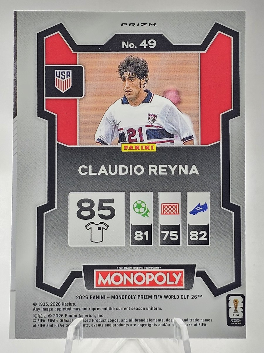 2026 Panini Prizm Monopoly World Cup Claudio Reyna Green Wave #49