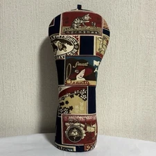 Golf Utility Head Cover H9.4" W4.3" Handmade Matchbox Pattern Made in Japan