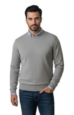 Men's round neck fine knit 100 cashmere sweater Made in Italy 10 colours