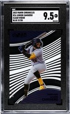 2023 Panini Chronicles Junior Caminero RC Clear Vision SGC 9.5 Mint+ Blue /50