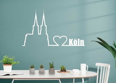 WandTattoo  Wandaufkleber City Stadt Köln Cologne Koln  Skyline Herz WST32