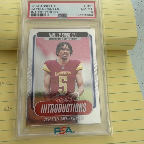 Jayden Daniels 2024 Panini Absolute #I-JDS Introductions RC PSA 8