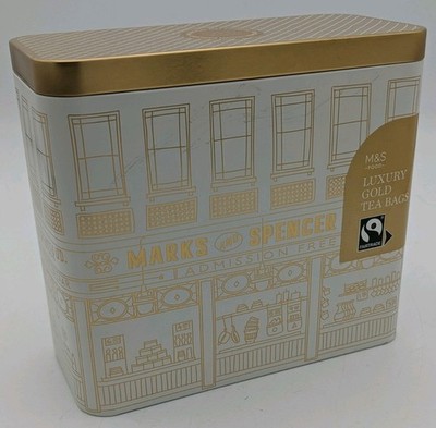 Marks & Spencer Luxus Gold Teebeutel Penny Bazaar Sammlerstück Leer Vorratsdose 