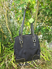 Women s Black Medium Tote Bag Zip Top Double ...