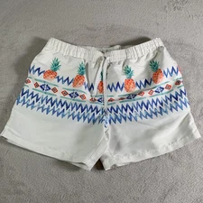 Chubbies Shorts Mens Large White Pineapple Swim Trunks Aztec Print Polyester