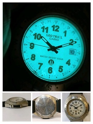 CASIO GEO TRAIL INDIGLO QUARTZ FT-5011 JAPAN MOV'T MEN'S WORKING CONDITION