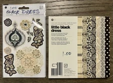 Basic Grey *LITTLE BLACK DRESS* Layered Stickers & 6x6 Paper Pad COMPLETE