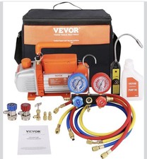 Vevor 4 CFM AC Vacuum Pump and Gauge Set, Single Stage Rotary Vane HVAC Air