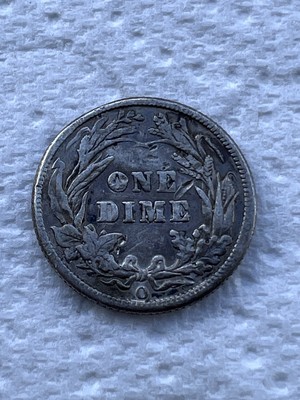 1907 Barber Dime - Silber - 'O' Münzzeichen - US One Dime - New Orleans zirkuliert