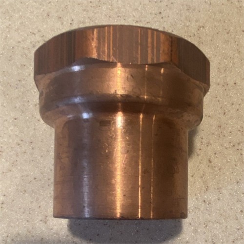 Copper NPT-to-NPT Cap Female-to-Female 2 in Threaded Pipe Fitting Adapter