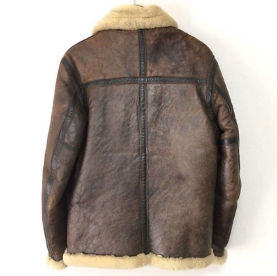 Schott Type B-9 Flight Mouton Leather Jacket Size 38 Made in Schott Type B-9 Flight Mouton Leather Jacket Size 38 Made in