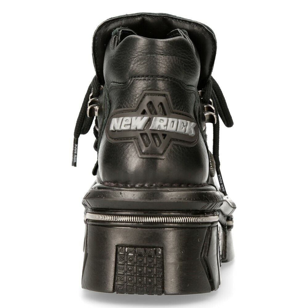 New Rock Boots M-215-S6 Unisex Metallic Black 100% Leather New Rock Boots M-215-S6 Unisex Metallic Black 100% Leather