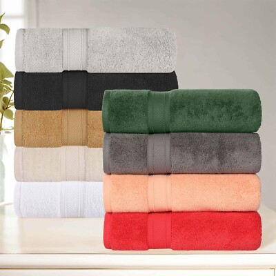 BNM 9 Piece Zero Twist Cotton Chevron Jacquard Soft Absorbent OEKO-TEX Towel Set