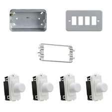 Image of Knightsbridge 4G 2 Way Metal Clad LED Dimmer Intelligent Trailing/Leading Edge